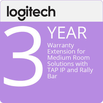 Logitech 3-Year Extended Warranty for TAP IP + Rally Bar Medium Room Bundle