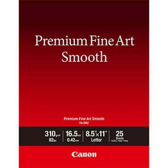 Canon Premium Fine Art Smooth Photo Paper (8.5 x 11", 25 Sheets)