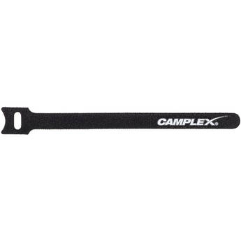 Camplex Hook-and-Loop Cable Wraps (Black with White Logo, 25-Pack)
