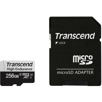 Transcend 256GB High Endurance 350V UHS-I microSDXC Memory Card with SD Adapter