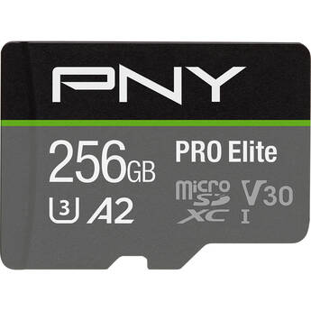 PNY 256GB PRO Elite UHS-I microSDXC Memory Card with SD Adapter