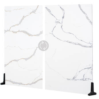 V-FLAT WORLD Duo-Board Double-Sided Background (Carrara Blue / Calacatta Gold, 30 x 40")