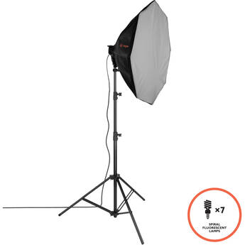 Raya Octa Fluorescent 7-Socket Fixture 1-Light Softbox Kit