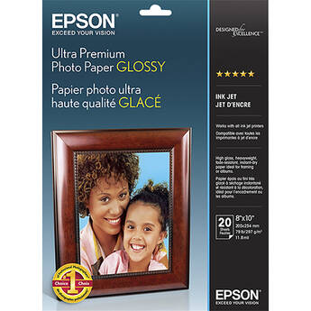 Epson Ultra Premium Photo Paper Glossy (8 x 10", 20 Sheets)