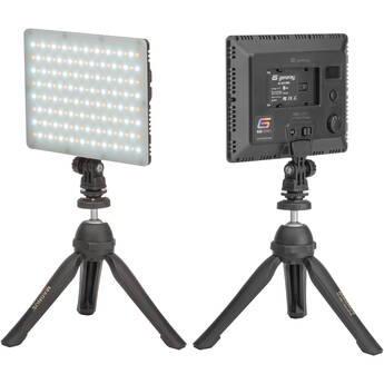 Genaray Bluetooth RGB Panel 2-Light Kit with MicroPod Tabletop Tripods (5 x 7")