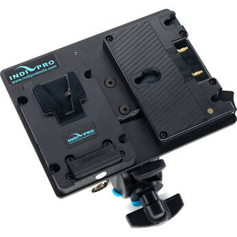 IndiPRO Tools 14.8V Gold Mount and V-Mount Adapter Plate with 3-Pin XLR Connector and Locking Clamp