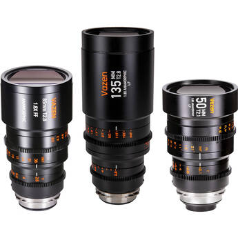 Vazen Full Frame 1.8x Anamorphic Lens Set with Hard Case (50/85/135mm, PL/EF)