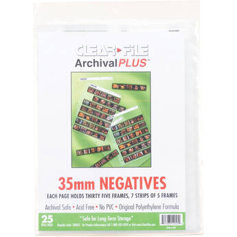 ClearFile Archival-Classic Storage Page for Negatives, 35mm - 25 Pack