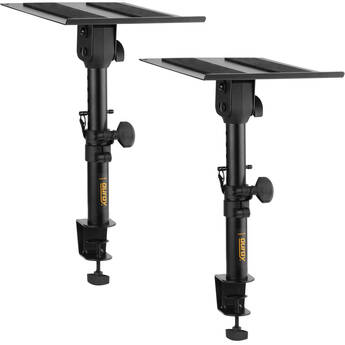 Auray Adjustable Clamp-On Desktop Studio Monitor Stand (Pair)