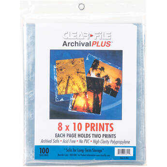 ClearFile Archival-Plus Print Page, Holds Two 8 x 10" Prints - 100 Pack