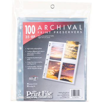 Print File 35-8P Archival Storage Page for 8 Prints (3.5 x 5", 100-Pack)