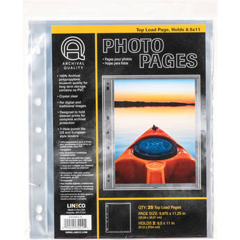 Lineco 8.5 x 11" Photo Storage Pages (2 Photos, 25-Pack)