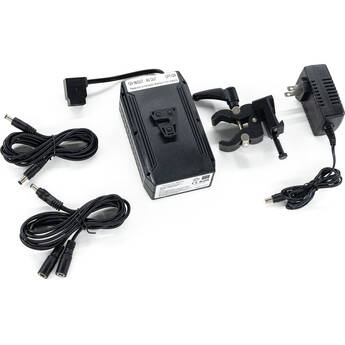 IndiPRO Tools Porta-Pak Battery with Charger & V-Mount Battery Clamp Bundle