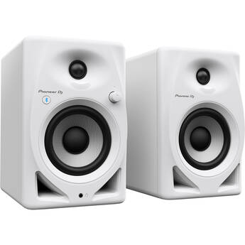 Pioneer DJ DM-40D-BT 4" Two-Way Active Desktop Monitor System with Bluetooth (Pair, White)