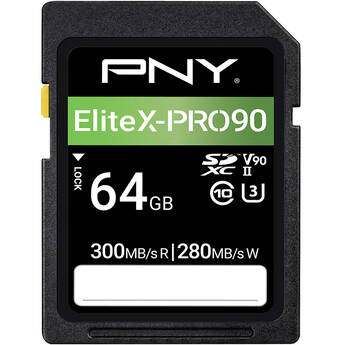 PNY 64GB EliteX-PRO 90 UHS-II SDXC Memory Card
