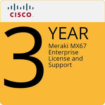 Cisco 3-Year Enterprise License and Support for Meraki MX67