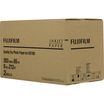 FUJIFILM Inkjet Glossy Photo Paper for DX100 and DX400W Printer (8" x 213' Roll, 2-Pack)