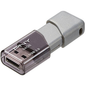 PNY 64GB Turbo Attaché 3 USB 3.0 Flash Drive (3-Pack, Gray)