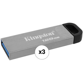 Kingston 128GB DataTraveler Kyson USB 3.2 Gen 1 Type-A Flash Drive (3-Pack)