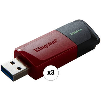 Kingston 128GB DataTraveler Exodia M USB 3.2 Gen 1 Flash Drive (Red, 3-Pack)