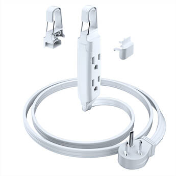 Maximm Cable Angled Plug Extension Cord with Hook System (3', White)