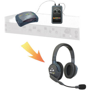 Eartec Wireless Full Duplex Headsets Add-On to RTS Wired Intercom (One UltraLITE Single & One UltraLITE Double)