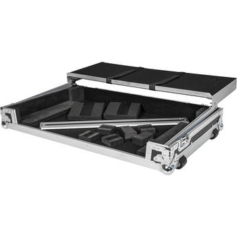 Headliner Flight Case with Laptop Platform and Wheels for Pioneer DJ DDJ-REV7 (Silver and Black)