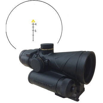 BROWE 4x32 Combat Optic Riflescope (5.56mm Amber Chevron Reticle, Black)