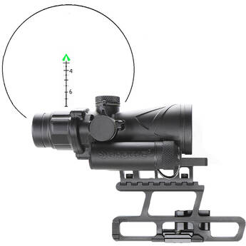 BROWE 4x32 Combat Optic Riflescope (7.62 x 39mm Green Chevron Reticle, Black)