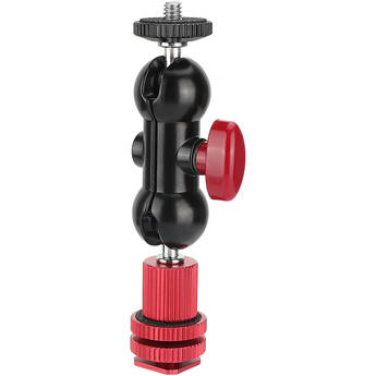 CAMVATE 1/4"-20 Ball Head and Cold Shoe Mount (Red)