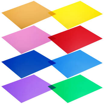 Neewer Square Color Gel Filter (12 x 12" Sheets, 8-Pack)