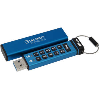 Kingston 16GB IronKey Keypad 200 USB-A 3.2 Gen 1 Flash Drive