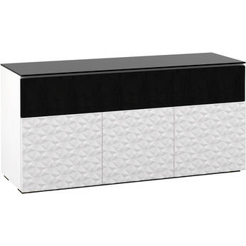 Salamander Designs Milan 339 Speaker Integrated Cabinet (White with Black Glass)