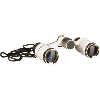 LaScala Optics 3x18 Figaro Opera Glasses (White/Gold)