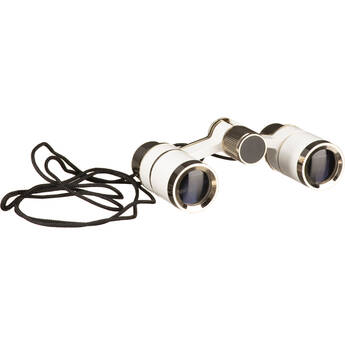 LaScala Optics 3x18 Figaro Opera Glasses (White/Silver)