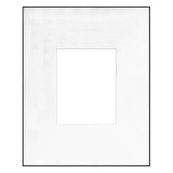 MCS Framatic Fineline Aluminum Frame with 16 x 20" Glass and 8 x 10" Mat (Black)
