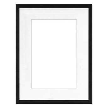 MCS Framatic Modern Frame with 18 x 24" Glass and 12 x 18" Mat (Black)