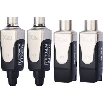Xvive Audio U3D Dual Plug-On Wireless Audio System for Dynamic Microphones & Active Monitors (2.4 GHz)