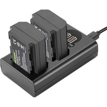 Neewer Dual USB Battery Charger with LED Display and 2 NP-FZ100 Batteries