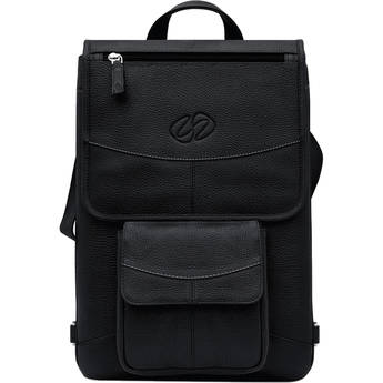 MacCase Premium Leather Flight Jacket Laptop Case with Backpack Straps (Black)