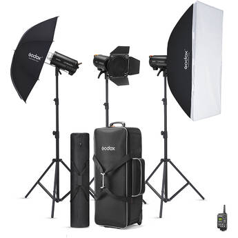 Godox QT600IIIM Studio Flash Monolight (3-Light Kit)