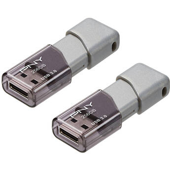 PNY 256GB Turbo Attaché 3 USB 3.0 Flash Drive (2-Pack, Gray)