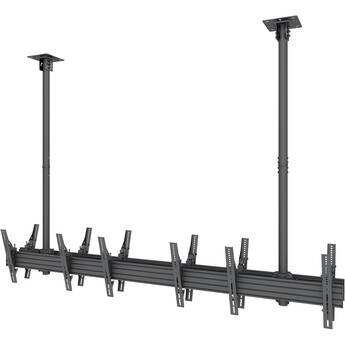 Mount-It! PRO Six-Screen Dual-Pole Ceiling Mount (3 x Side-by-Side, 3 x Back-to-Back)