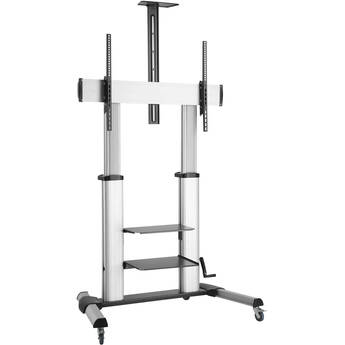 Mount-It! PRO Heavy-Duty Height-Adjustable Hand-Crank Cart for Large TV or Display
