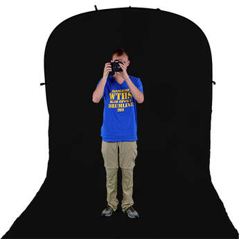 FotodioX Collapsible Portable Backdrop (8 x 14', Black with 7' Stand)