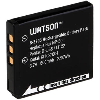 Watson D-Li68 / NP-50 / KLIC-7004 Lithium-Ion Battery Pack (3.7V, 800mAh)