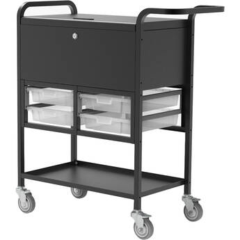 Luxor File Cart with Locking Cabinet and Storage Bins