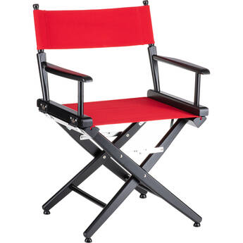 Filmcraft Pro Series Short Director's Chair (18", Black Frame, Red Canvas)