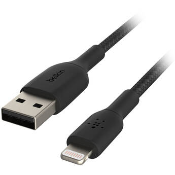 Belkin BoostCharge Braided Lightning to USB-A Cable (3.3', Black)