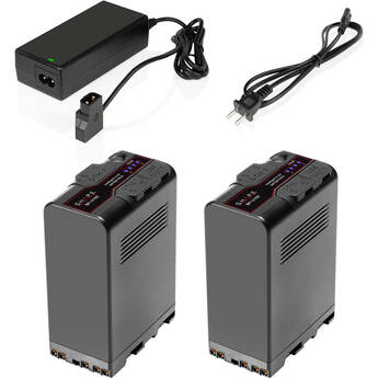 SHAPE Dual BP-U100 Lithium-Ion Batteries with Portable D-Tap Battery Charger (6800 mAh)